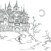 Desenho de Castelo mal assombrado para colorir