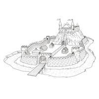 Desenho de Castelo medieval para colorir
