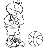 Desenho de Elmo jogando bola para colorir
