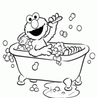 Desenho de Elmo tomando banho para colorir