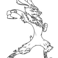 Desenho de E-Aster Bunnymund e o bumerangue para colorir