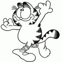 Desenho de Garfield com sapatilhas de bailarina para colorir