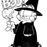 Desenho de Garfield bruxo para colorir