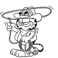 Desenho de Garfield cowboy para colorir