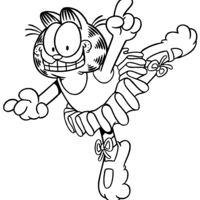 Desenho de Garfield dançando balé para colorir