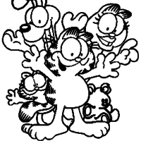 Desenho de Garfield e amigos para colorir