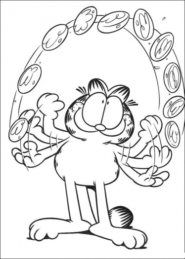 Garfield fazendo malabarismo