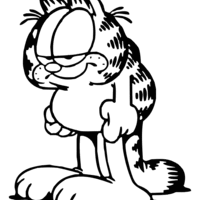 Desenho de Garfield irritado para colorir