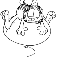 Desenho de Garfield na bola de soprar para colorir