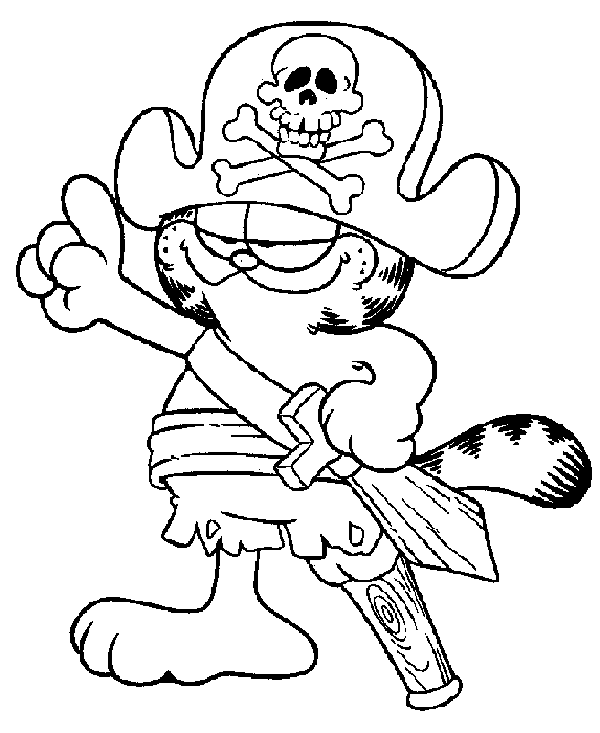 Garfield pirata da perna de pau