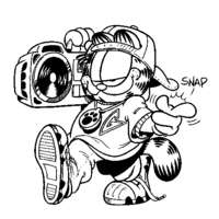 Desenho de Garfield rapper para colorir