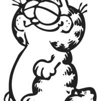 Desenho de Garfield sorrindo para colorir