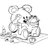 Desenho de Nermal e Garfield para colorir