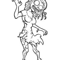 Desenho de Mulher zumbi para colorir