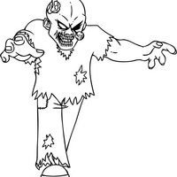 Desenho de Zumbi assustador para colorir