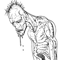 Desenho de Zumbi feio para colorir