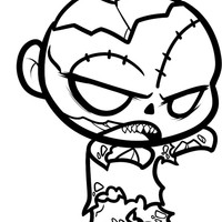 Desenho de Zumbi infantil para colorir