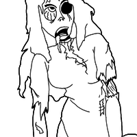 Desenho de Zumbi renascendo para colorir