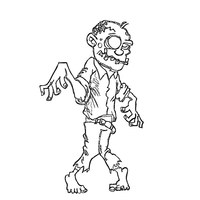 Desenho de Zumbi saindo da terra para colorir