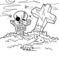 Desenho de Zumbi terrorífico para colorir