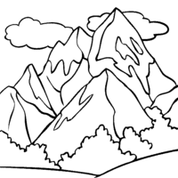 Desenho de Montanha nevada para colorir