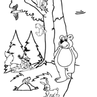 Desenho de Bichos da floresta para colorir