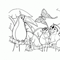 Desenho de Animais na floresta para colorir