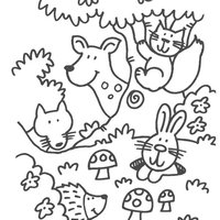Desenho de Animaizinhos na selva para colorir