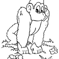 Desenho de Gorila assobiando para colorir