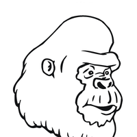 Desenho de Cara de gorila para colorir