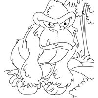 Desenho de Gorila com raiva para colorir