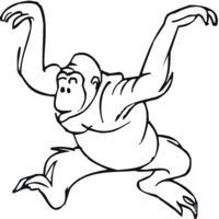 Desenho de Gorila correndo para colorir
