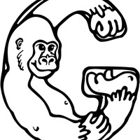 Desenho de Legra G de gorila para colorir