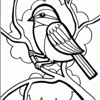 Desenho de Pássaro fofo para colorir