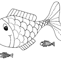 Desenho de Peixe arco-íris para colorir