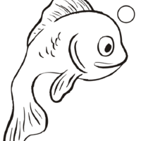 Desenho de Peixe assustado para colorir