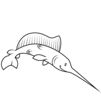 Desenho de Peixe espada para colorir