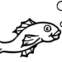 Desenho de Peixe soltando bolhinhas para colorir