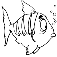 Desenho de Peixe triste para colorir