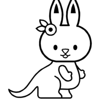 Desenho de Canguru pequeno para colorir