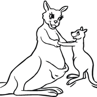 Desenho de Mamãe e canguruzinho saltando para colorir