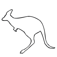 Desenho de Silhueta de canguru para colorir