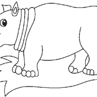Desenho de Rinoceronte de Sumatra para colorir