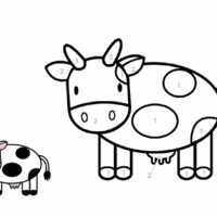 Desenho de Colorir com números - Vaca para colorir