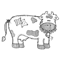 Desenho de Vaca de retalhos para colorir