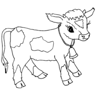 Desenho de Vaca filhote para colorir