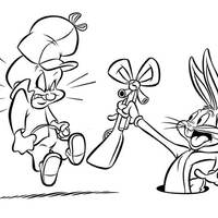 Desenho de Bugs Bunny e Hertolino para colorir