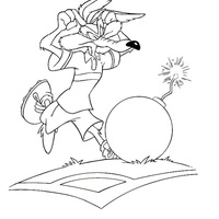 Desenho de Coiote e a bomba para colorir
