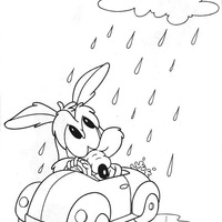 Desenho de Coiote tentando escapar da chuva para colorir