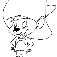 Desenho de Ligeirinho com seu chapelão para colorir